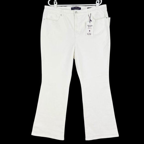 Gloria Vanderbilt Amanda Stretch Bootcut White Jeans  Slimming Panel Size 18 NWT - Picture 1 of 15